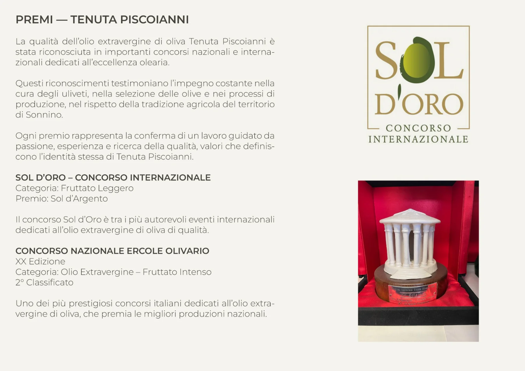 Tenuta Piscoianni — L'eccellenza
