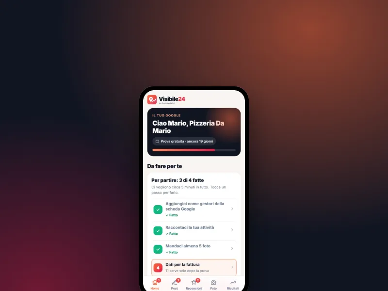 App Visibile24 per la gestione della scheda Google